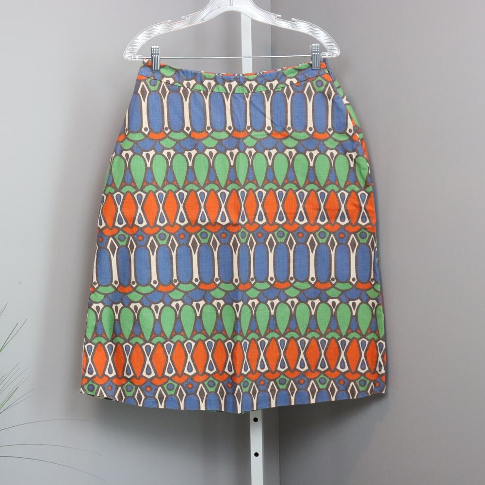 Boden Size 6L A-Line Skirt Geometric Print‎ Multicolor Mod Style
